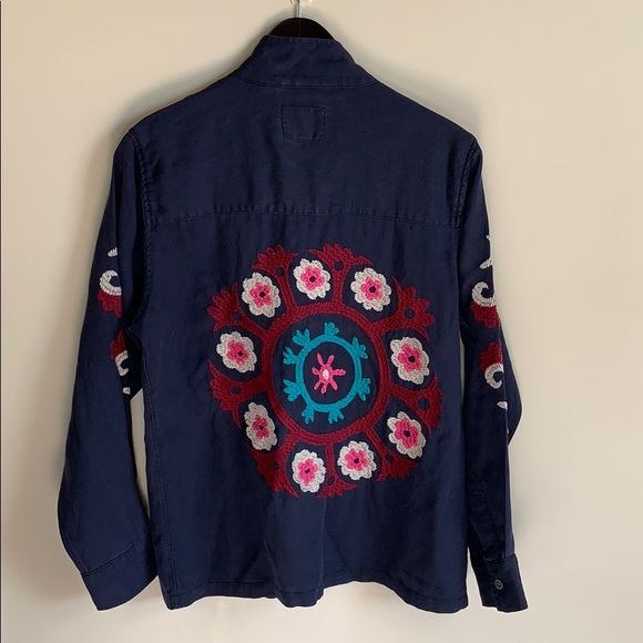 RAILS ELLIOT Button Down Embroidered Jacket Shirt - Picture 8 of 10